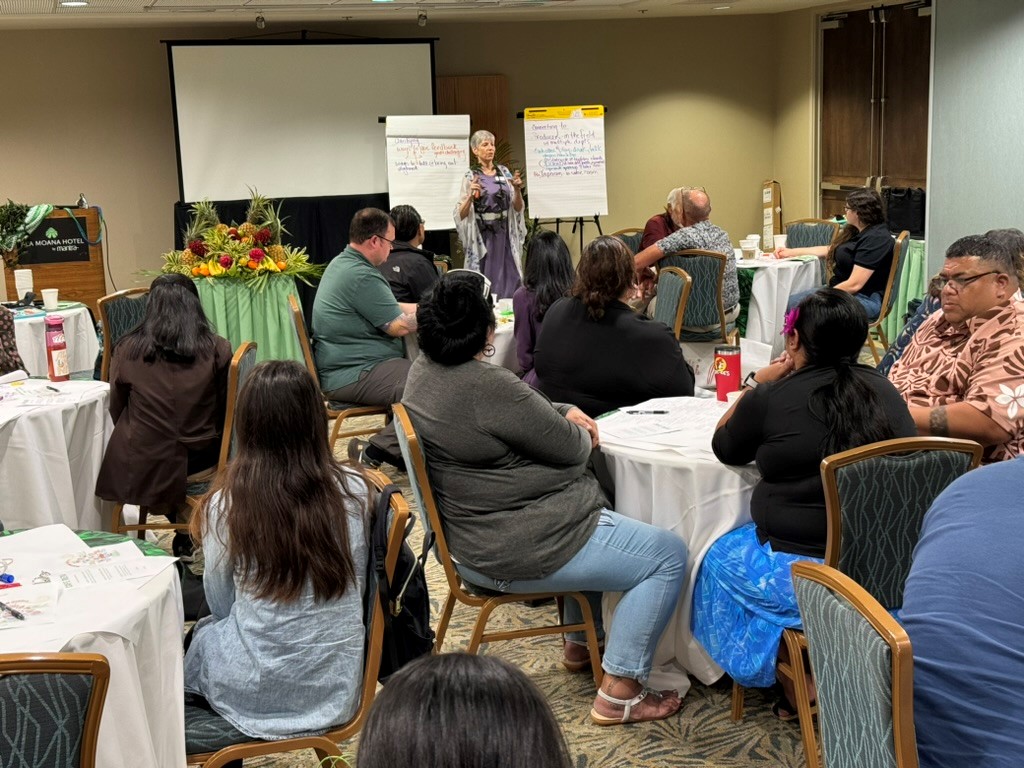 Person speaking in front of a group communication training